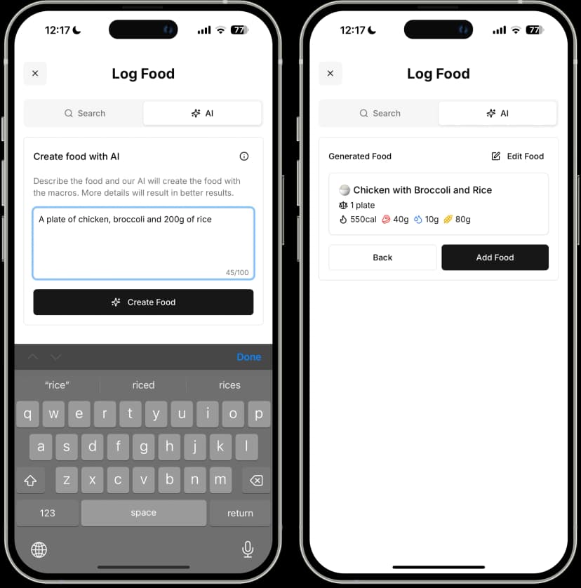 AI food logging